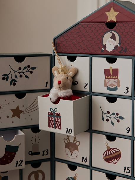 Calendrier de l'Avent maison en carton vert imprimé - vertbaudet enfant 