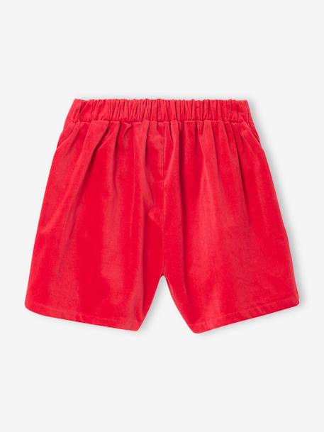 Short fille en velours lisse effet noeud devant rouge - vertbaudet enfant 