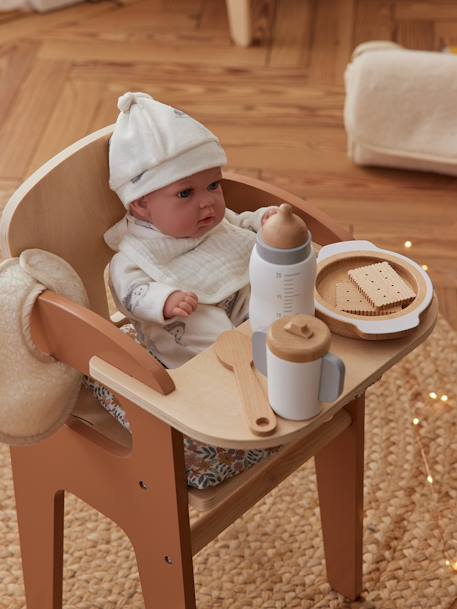 High Chair  in FSC®100% Wood for Dolls white+wood - vertbaudet enfant 