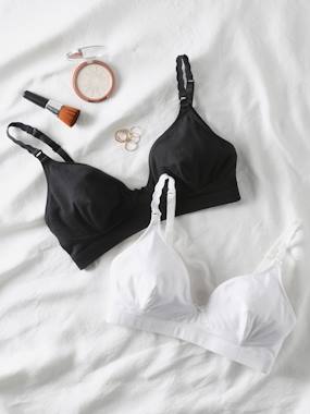 Pack of 2 Bras with Plaited Straps, Maternity & Nursing Special - vertbaudet enfant Maternity-Pack of 2 Bras with Plaited Straps, Maternity & Nursing Special