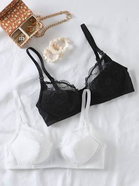 Vêtements de grossesse-Lingerie-Soutien-gorge-Lot de 2 soutiens-gorge en dentelle grossesse et allaitement