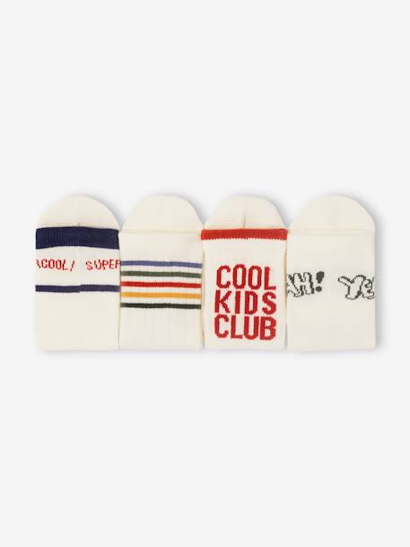 Pack of 4 Pairs of Sports Socks for Boys ecru - vertbaudet enfant 
