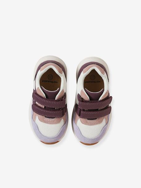 Baskets enfant fille synthétique à scratchs lot violet+marine - vertbaudet enfant 