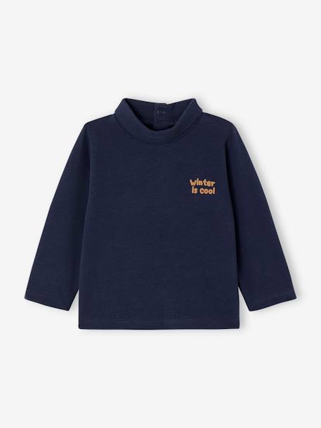 Lot de 2 T-shirts col roulé marine+vanille - vertbaudet enfant 