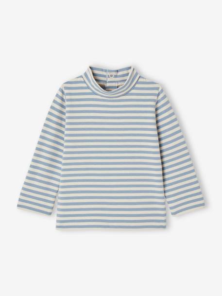 Lot de 2 T-shirts col roulé marine+vanille - vertbaudet enfant 