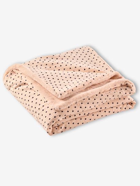 Plaid bi-matière LOVELY LÉO rose imprimé - vertbaudet enfant 