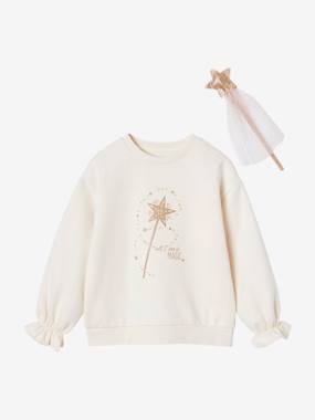 Coffret cadeau sweat noël et baguette magique - vertbaudet enfant Fille-Coffret cadeau sweat noël et baguette magique