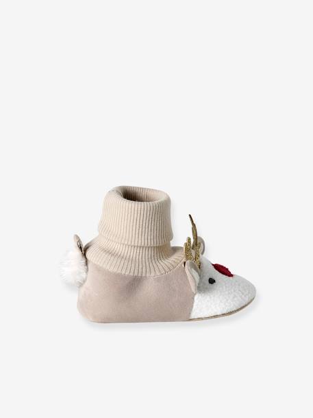 Chaussons de Noël Rennes beige - vertbaudet enfant 