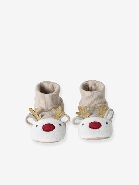Christmas Reindeer Slippers beige - vertbaudet enfant 