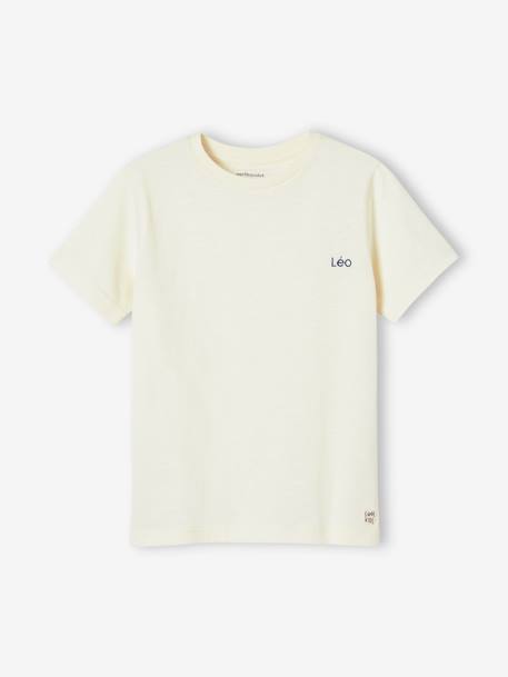 T-shirt garçon personnalisable manches courtes aubergine+blanc+BLEU+jaune pâle+mangue+sauge - vertbaudet enfant 