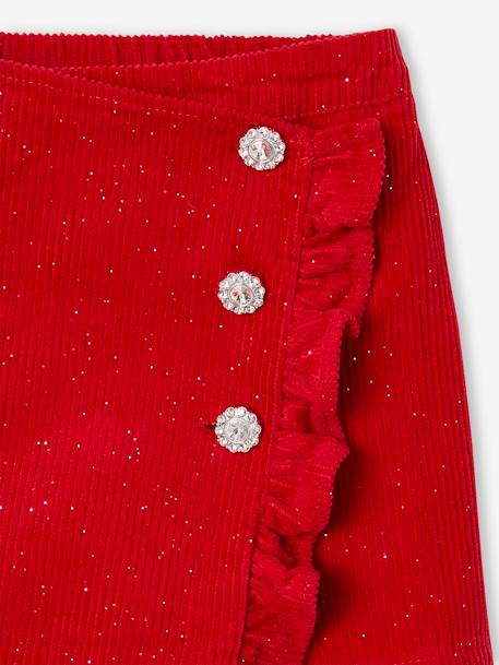 Envelope-type Corduroy Skort for Girls English green+old rose+peacock blue+red - vertbaudet enfant 