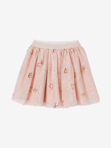 Occasion Wear Skirt in Tulle with Star Sequins for Girls rosy - vertbaudet enfant 