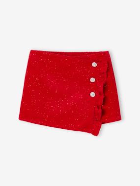 Girls-Envelope-type Corduroy Skort for Girls