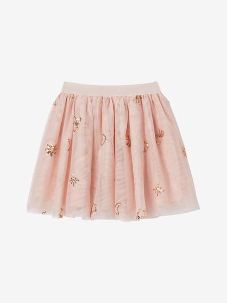 Occasion Wear Skirt in Tulle with Star Sequins for Girls rosy - vertbaudet enfant 