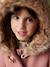 Duffle-coat à capuche fille drap de laine blush+camel+vert de gris - vertbaudet enfant 