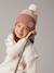 Colourblock Beanie, Snood, Mittens/Fingerless Mitts Set for Girls aqua green+striped pink - vertbaudet enfant 