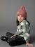 Pull fille col roulé maille mousseuse maxi motifs rose+vert de gris - vertbaudet enfant 