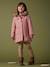 Duffle-coat à capuche fille drap de laine blush+camel+vert de gris - vertbaudet enfant 