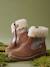 Leather Boots with Fur Lining & Zip, for Girls camel - vertbaudet enfant 