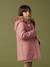 Duffle-coat à capuche fille drap de laine blush+camel+vert de gris - vertbaudet enfant 