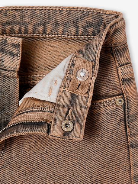 Jean Mom surteint fille cappuccino - vertbaudet enfant 