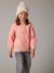 Polo Neck Jumper in Fuzzy Knit with Maxi Motifs for Girls grey green+rose - vertbaudet enfant 