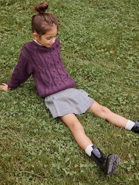 Boots enfant fille synthétique zippées et élastiquées marine+marron - vertbaudet enfant 