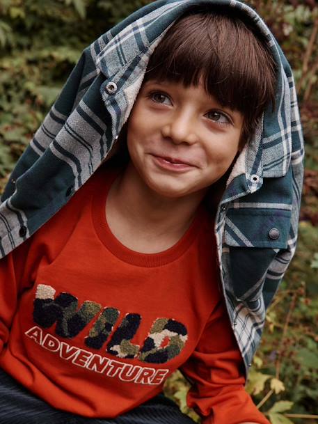 T-shirt motif wild en bouclettes garçon rouille - vertbaudet enfant 