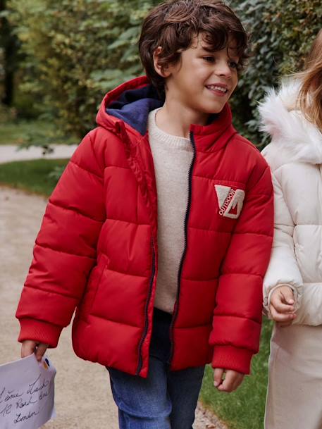 Doudoune garçon collège bordeaux+marine+rouge - vertbaudet enfant 