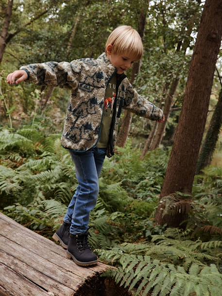 Jean garçon droit facile à enfiler denim effet molleton BRUT FONCE+denim black+denim bleached+denim gris+double stone+STONE MOYEN - vertbaudet enfant 