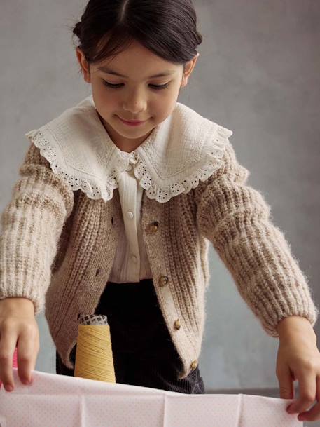 Knitted Cardigan camel+olive - vertbaudet enfant 