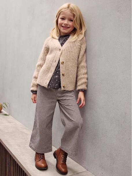 Knitted Cardigan camel+olive - vertbaudet enfant 
