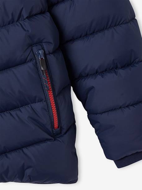 Doudoune garçon à capuche doublée sherpa spécial ski marine - vertbaudet enfant 