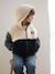 Sweat garçon zippé à capuche en sherpa coloblock bleu ardoise - vertbaudet enfant 