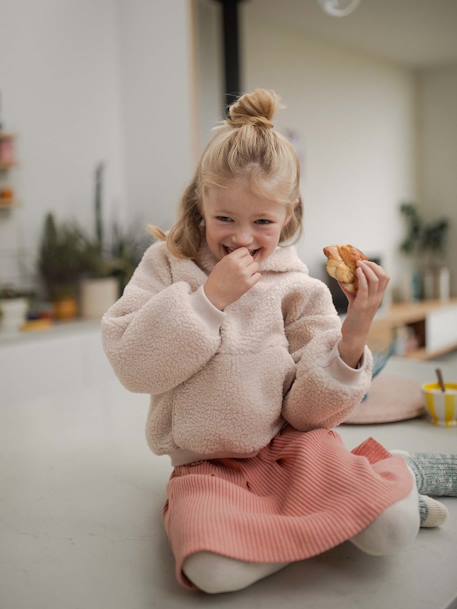 Jupe en jersey côtelé rose - vertbaudet enfant 
