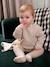 Footed Trousers in Cotton/Wool Knit marl beige+white - vertbaudet enfant 