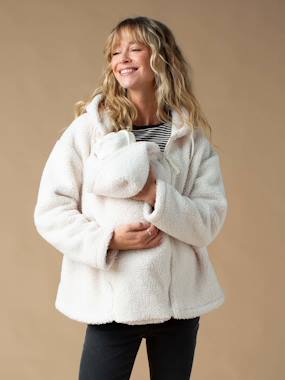 -Sweat zippé en sherpa évolutif avec protège bébé