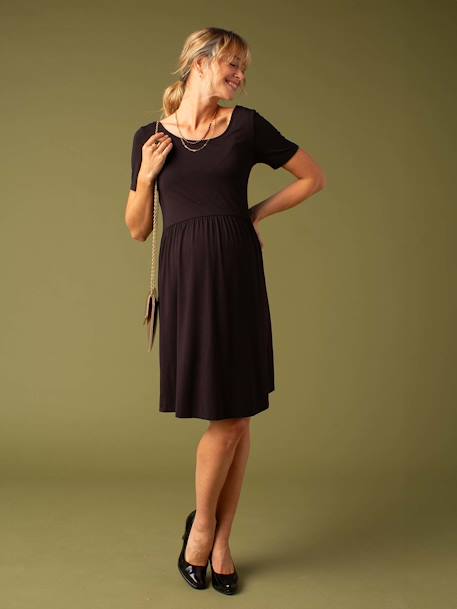 Progressive, 2-in-1 Dress with Front/Back Sequinned Top for Maternity black - vertbaudet enfant 