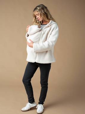 -Sweat zippé en sherpa évolutif avec protège bébé