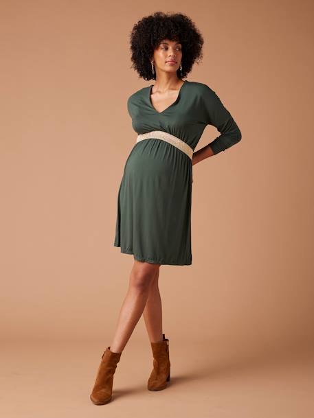 Robe grossesse FELICINEOR manches longues vert sapin - vertbaudet enfant 