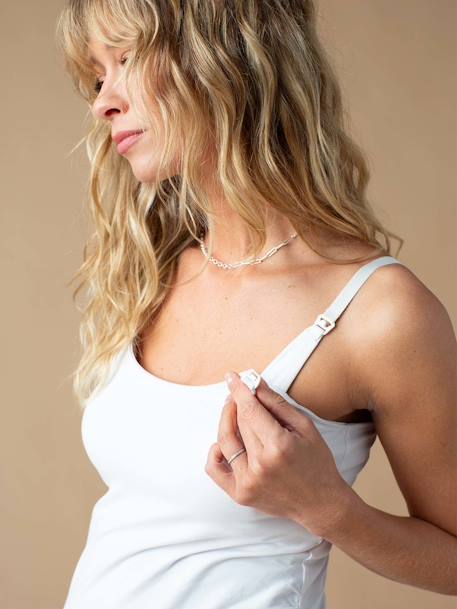 Pack of 3 Sleeveless Tops, Maternity & Nursing Special, ENVIE DE FRAISE khaki+white - vertbaudet enfant 