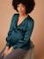 Sateen Blouse with Crossover Effect for Maternity, ENVIE DE FRAISE petrol blue - vertbaudet enfant 