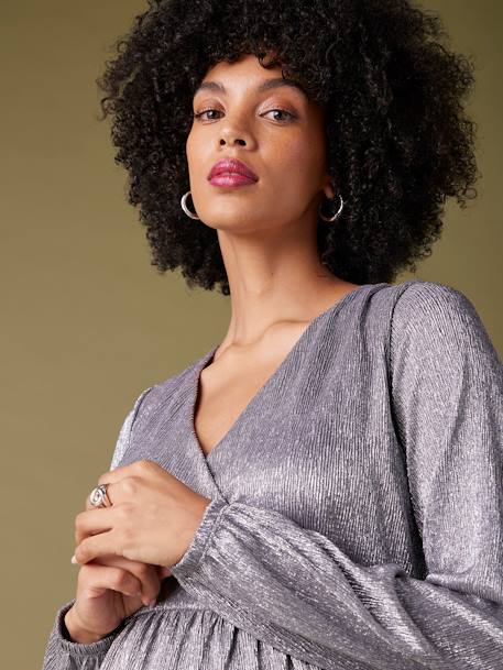 Tee-shirt blouse de fête grossesse argent - vertbaudet enfant 