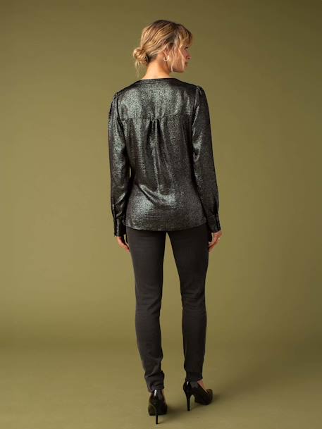 Blouse cache-coeur de grossesse effet irisé noir - vertbaudet enfant 