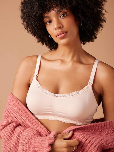 Pack of 2 Seamless Bras, Maternity & Nursing Special, ENVIE DE FRAISE anthracite - vertbaudet enfant 