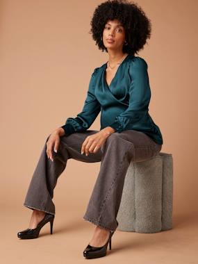 Sateen Blouse with Crossover Effect for Maternity, ENVIE DE FRAISE - vertbaudet enfant -Sateen Blouse with Crossover Effect for Maternity, ENVIE DE FRAISE