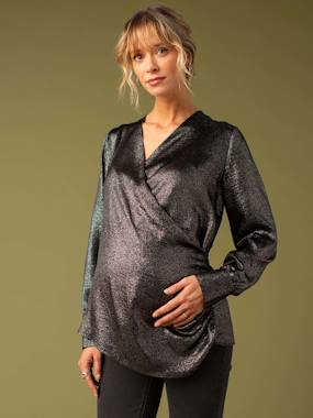 Blouse cache-coeur de grossesse effet irisé - vertbaudet enfant Blouse cache-coeur de grossesse effet irisé - vertbaudet enfant