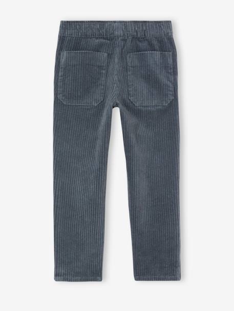Pantalon en velours côtelé garçon facile à enfiler bleu ardoise+marine - vertbaudet enfant 
