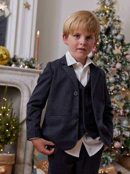 Chevron Blazer for Boys navy blue - vertbaudet enfant 