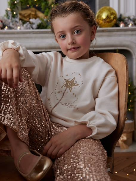 Coffret cadeau sweat noël et baguette magique écru - vertbaudet enfant 